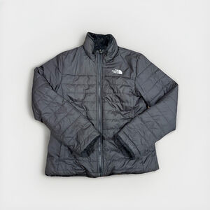 THE NORTH FACE Black White LOGO Girls Size Large L(14/16) REVERSIBLE Jacket J1